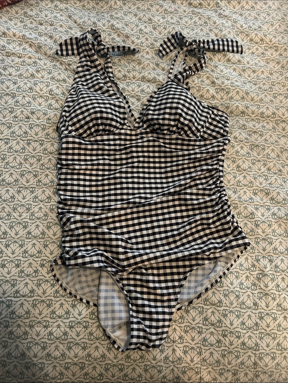 Merona Black & White Gingham One-Piece Swimsuit